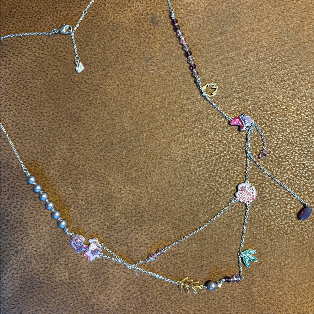 Swarovski Silver and Pink Floral Necklace